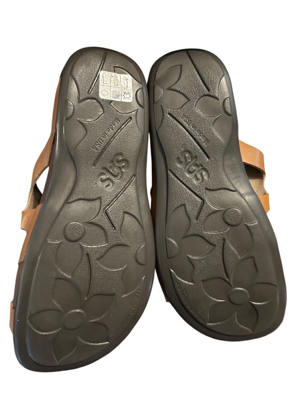 SAS Womens Comfort Leather Slide Sandals With Adjustable Straps Tan Made In USA - Picture 4 of 4